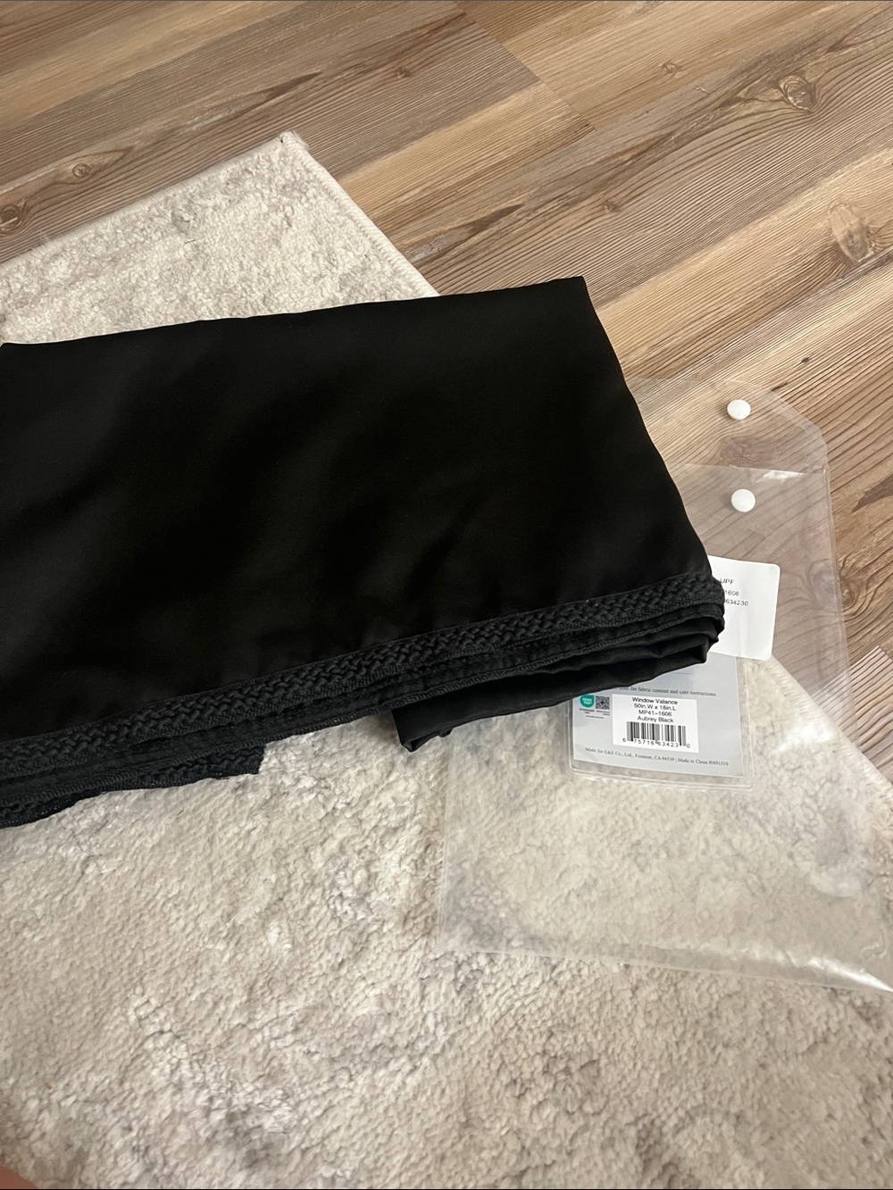 Black window valance.